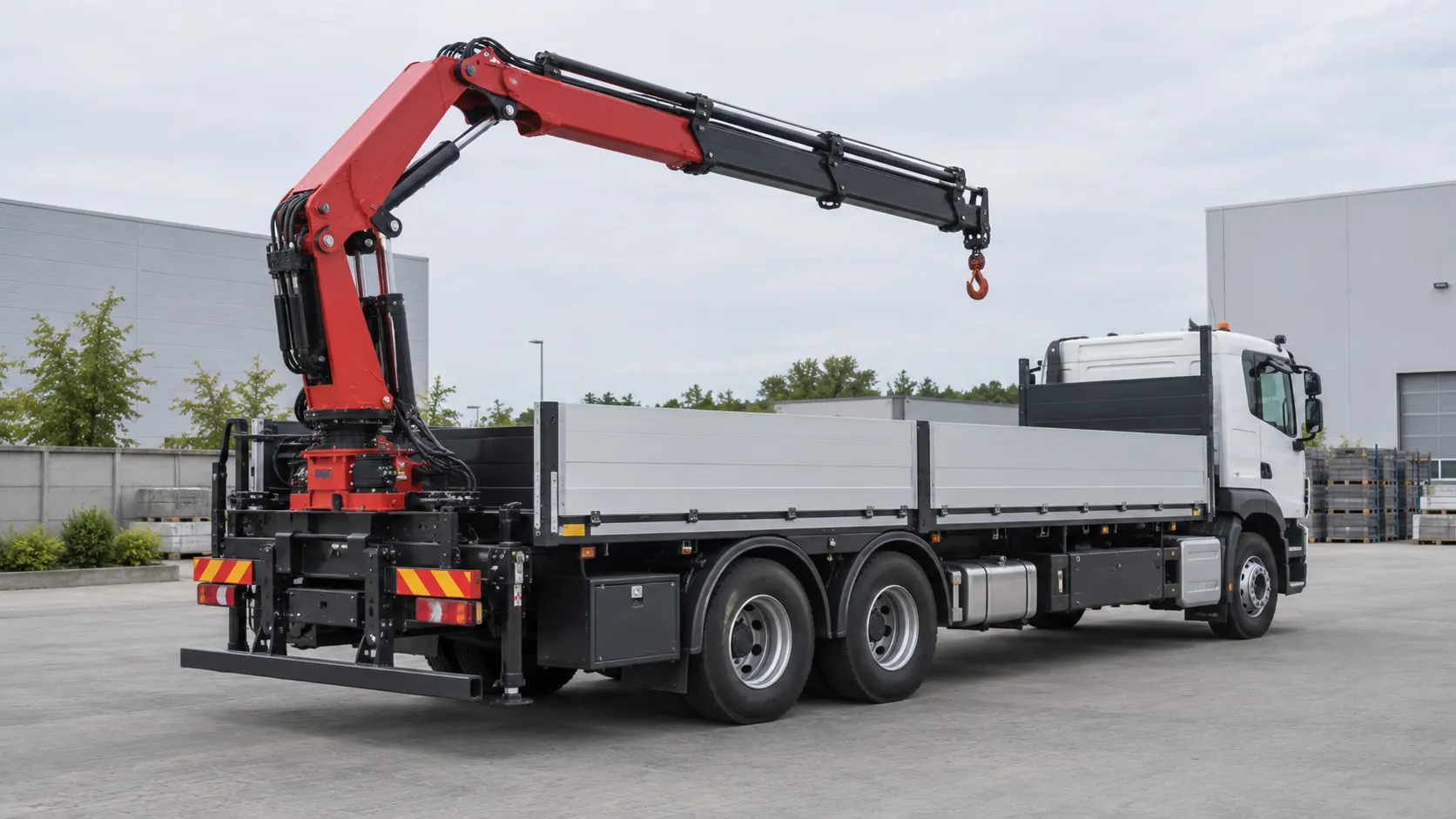 Grue auxiliaire de chargement sur un camion